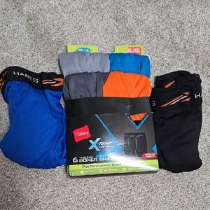 Hanes Boy's Boxer Briefs - Blue, Gray, Orange, Black